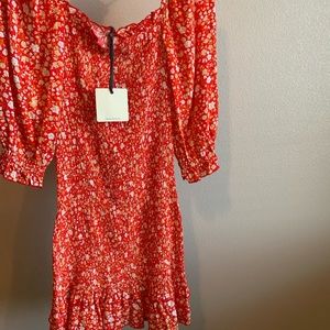 Lane 201 red puff sleeve dress Small